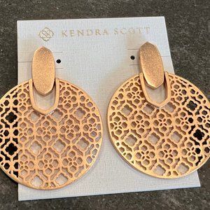 Kendra Scott Didi Rose Gold Statement Earrings in Rose Gold Filigree